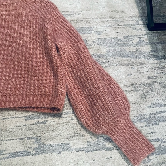 Zara Pink Balloon Sleeve High Neck Sweater NWT - Picture 5 of 7